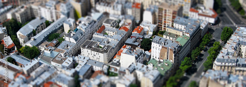Paris vue aérienne tilt shift photo