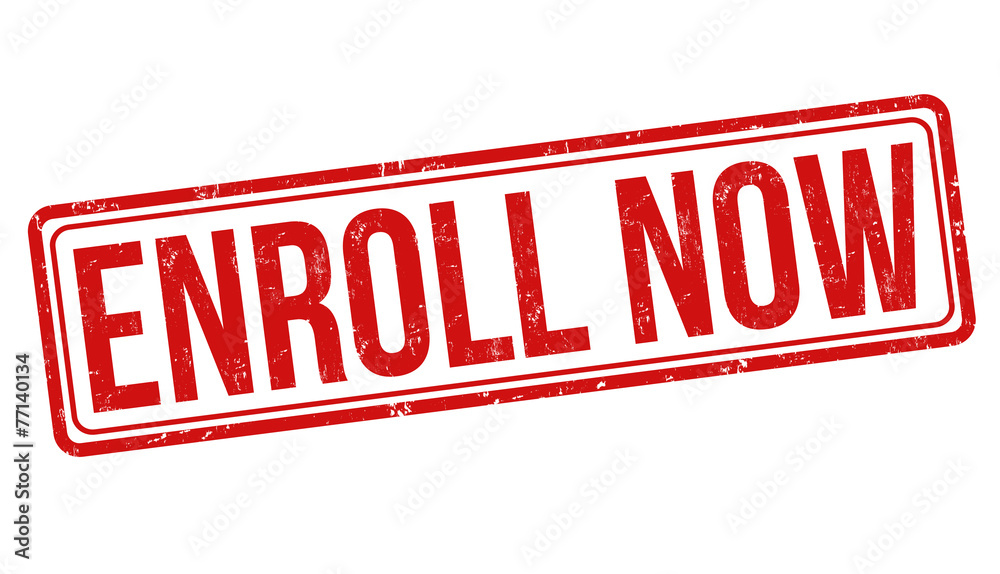 Enroll now stamp Enroll now stamp