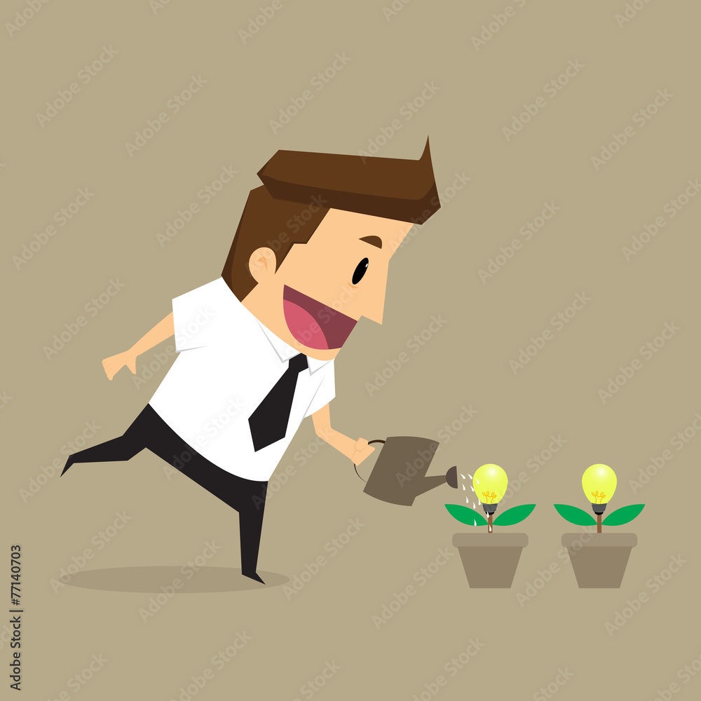 Businessman idea Watering Businessman idea Watering
