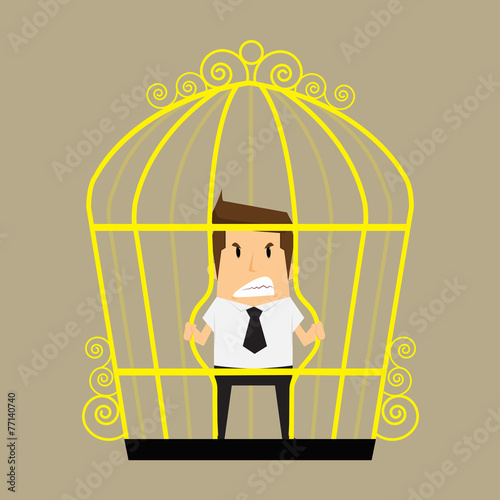 businessman break the cage