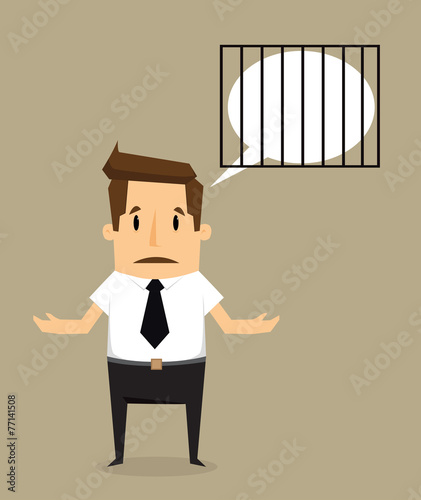 businessman idea with imprisonment