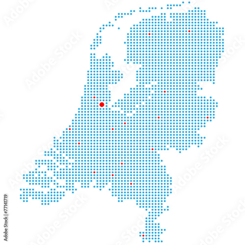 Niederlande gepunktet (inkl. wichtiger Städte)