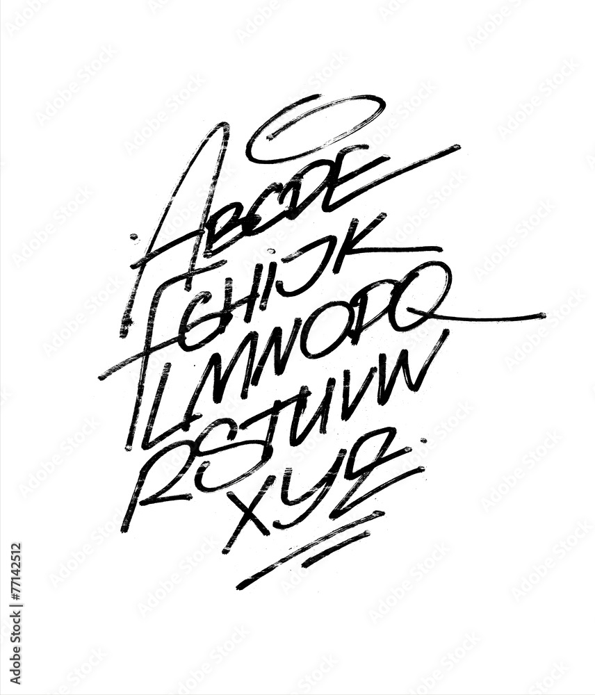 Hand written calligraphy alphabet. Detailed vector Hand written calligraphy alphabet. Detailed vector