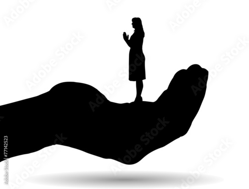 Vector silhouette of a woman.
