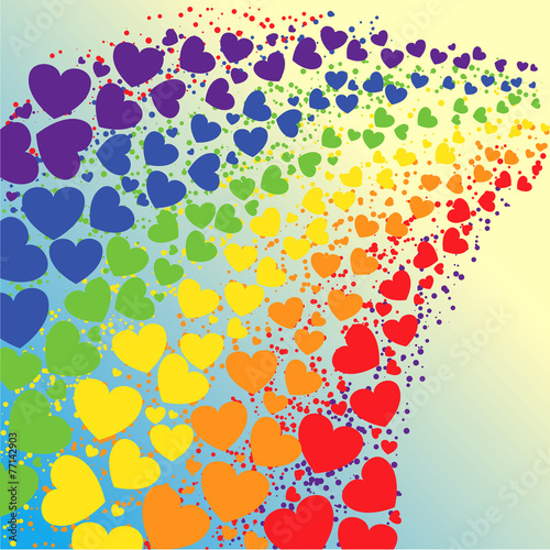 rainbow of hearts - vector illustration