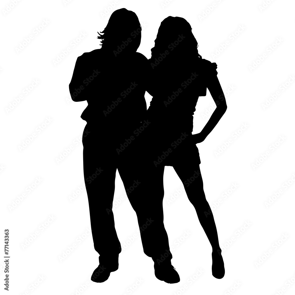 Vector silhouette of a couple. Vector silhouette of a couple.