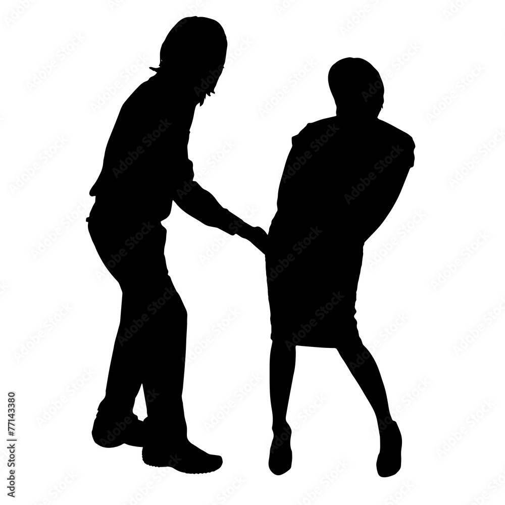 Vector silhouette of a couple.