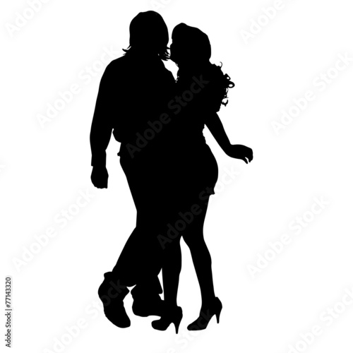 Vector silhouette of a couple.