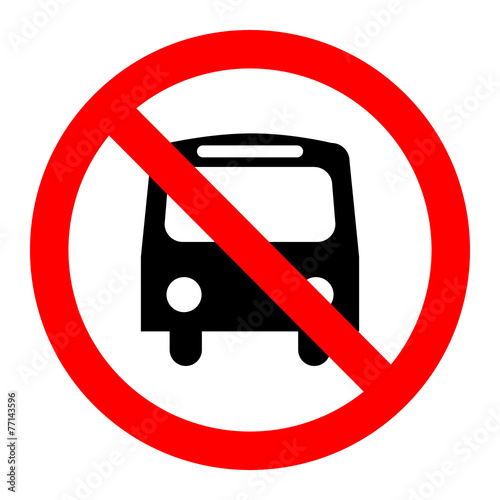 No bus sign icon great for any use. Vector EPS10.