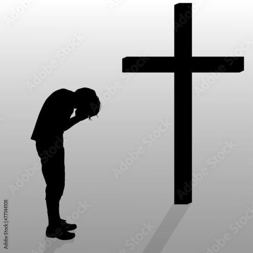 Vector silhouette of a man.