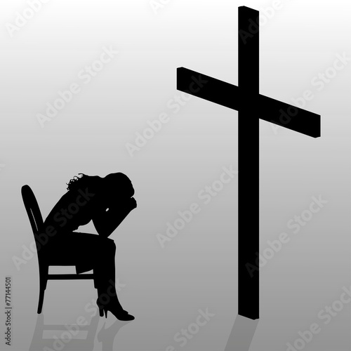 Vector silhouette of a woman.