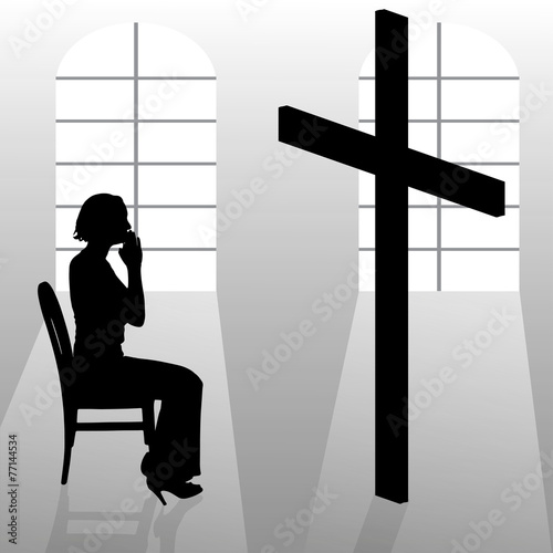 Vector silhouette of a woman.