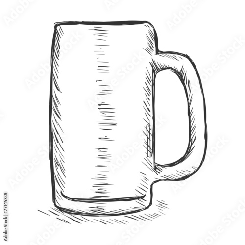 Vector Single Sketch Beer Tankard