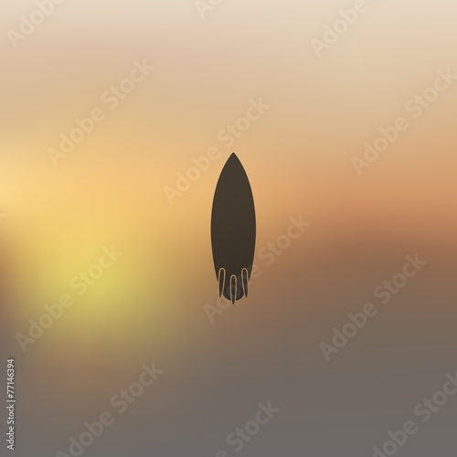 surfing icon on blurred background