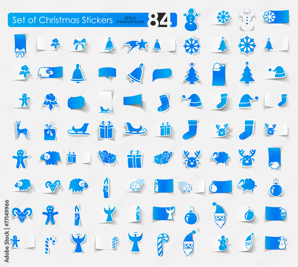 Naklejka premium Set of Christmas stickers