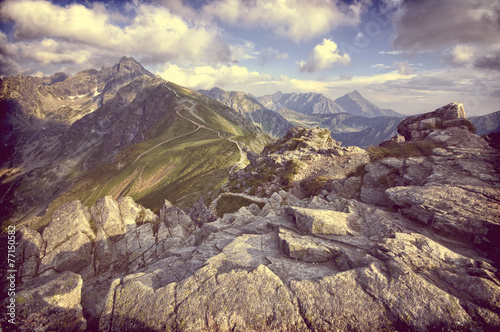 Vintage view of mountains