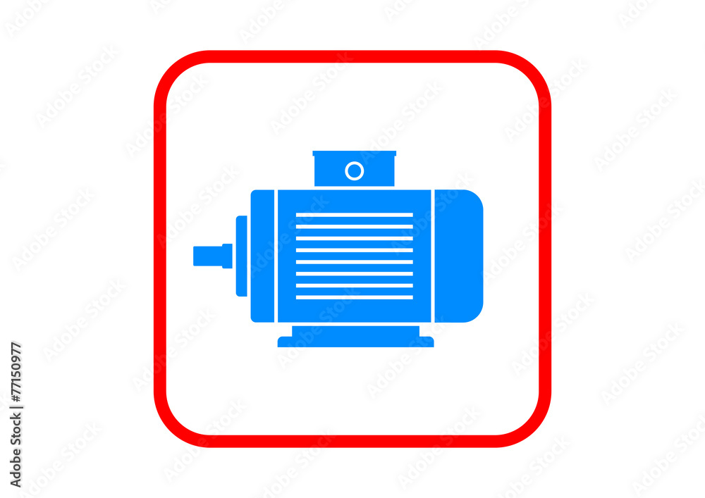 Electric motor icon on white background Electric motor icon on white background