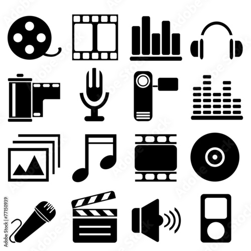 Medias icons set great for any use. Vector EPS10.
