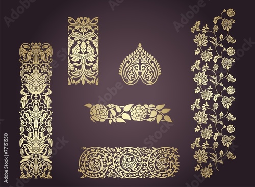 traditional paisley floral pattern, textile , Rajasthan, royal India