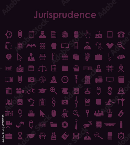 Set of jurisprudence simple icons
