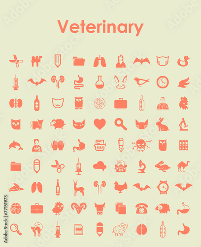 Set of veterinary simple icons