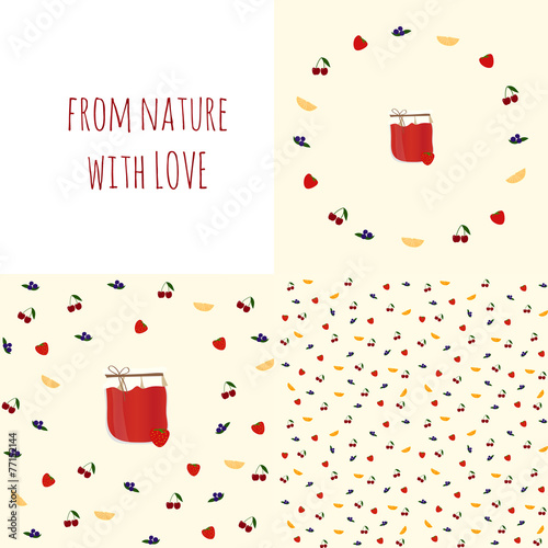 Set of vector backgrounds with jam for your design