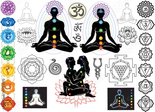 Chakras and esoteric symbols photo