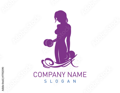 Bodybuilder female logo