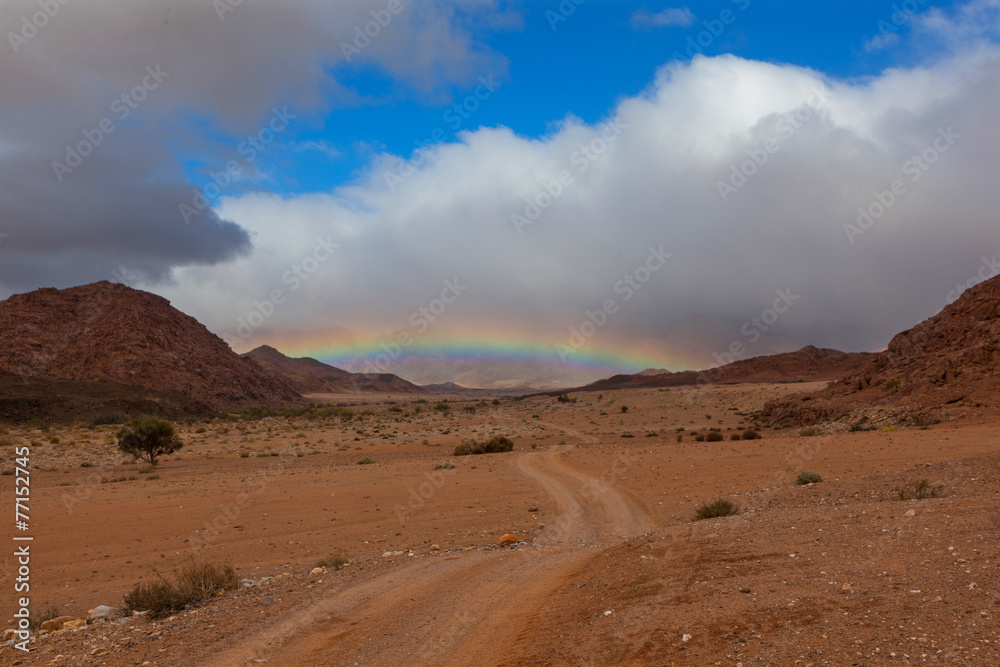 Rainbow at the end of the road