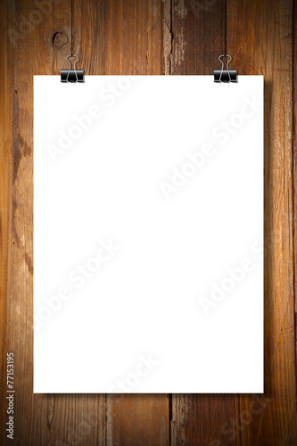 hanging paper on wood