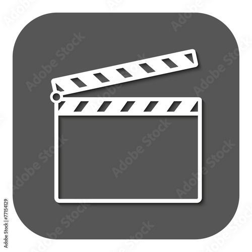 The clapper board icon. Clapper Board symbol. Flat