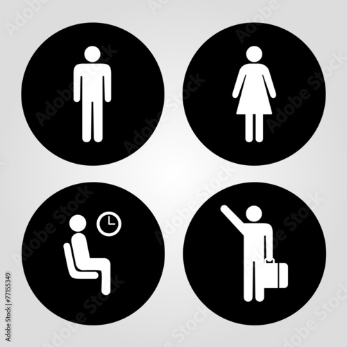 Man Woman and Worker icon great for any use. Vector EPS10.