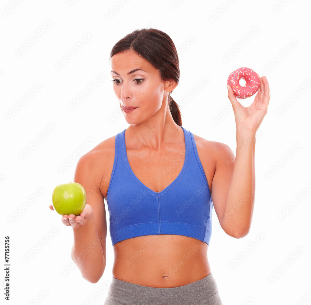 Slim dieting adult woman looking hungry Slim dieting adult woman looking hungry