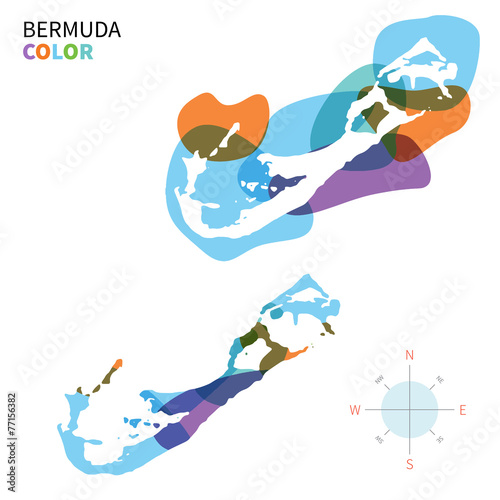 Abstract vector color map of Bermuda
