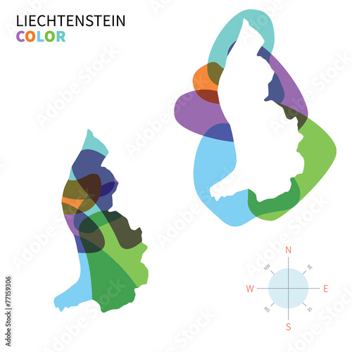Abstract vector color map of Liechtenstein