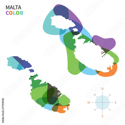 Abstract vector color map of Malta