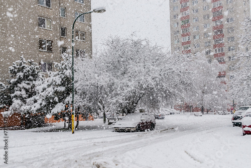 Snow calamity in Bratislava Slovakia
