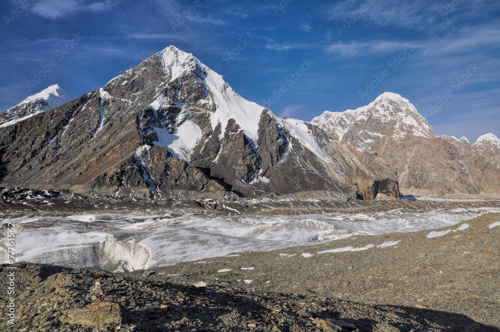 Engilchek glacier in Kyrgyzstan