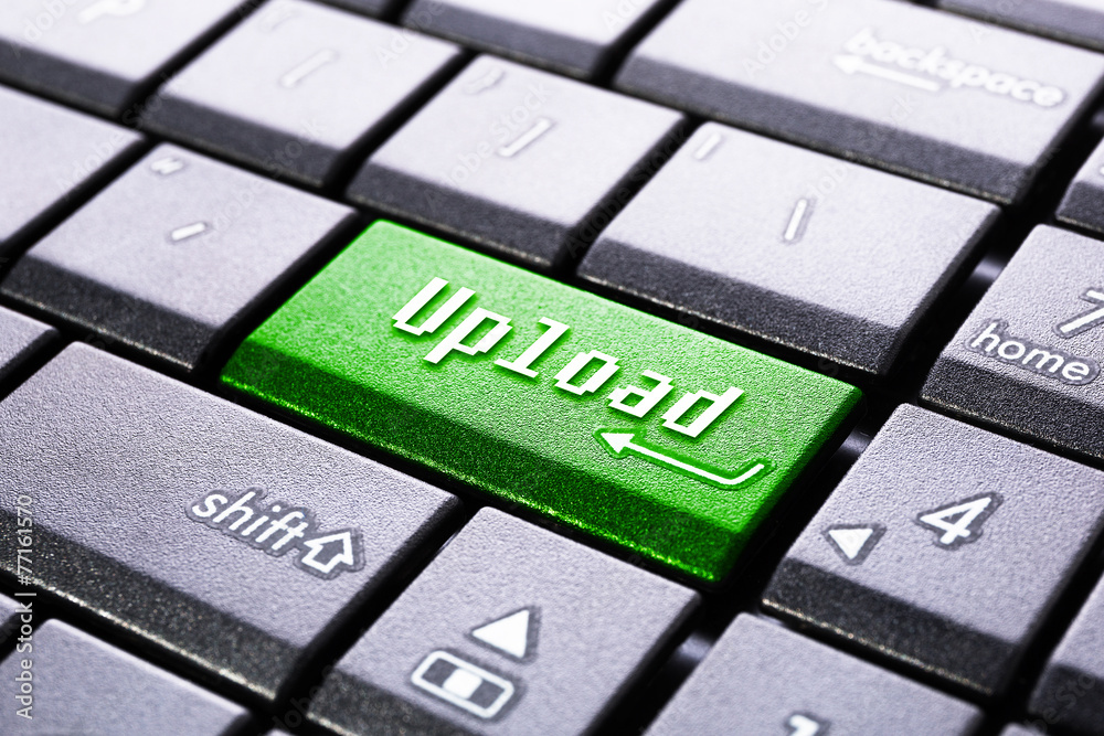 Upload button on the computer keyboard Upload button on the computer keyboard
