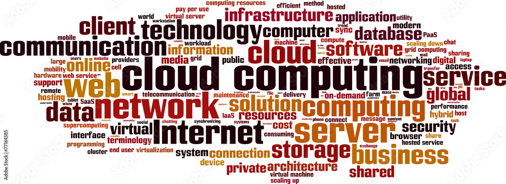 Cloud computing word cloud concept. Vector illustration