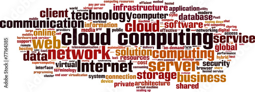 Cloud computing word cloud concept. Vector illustration