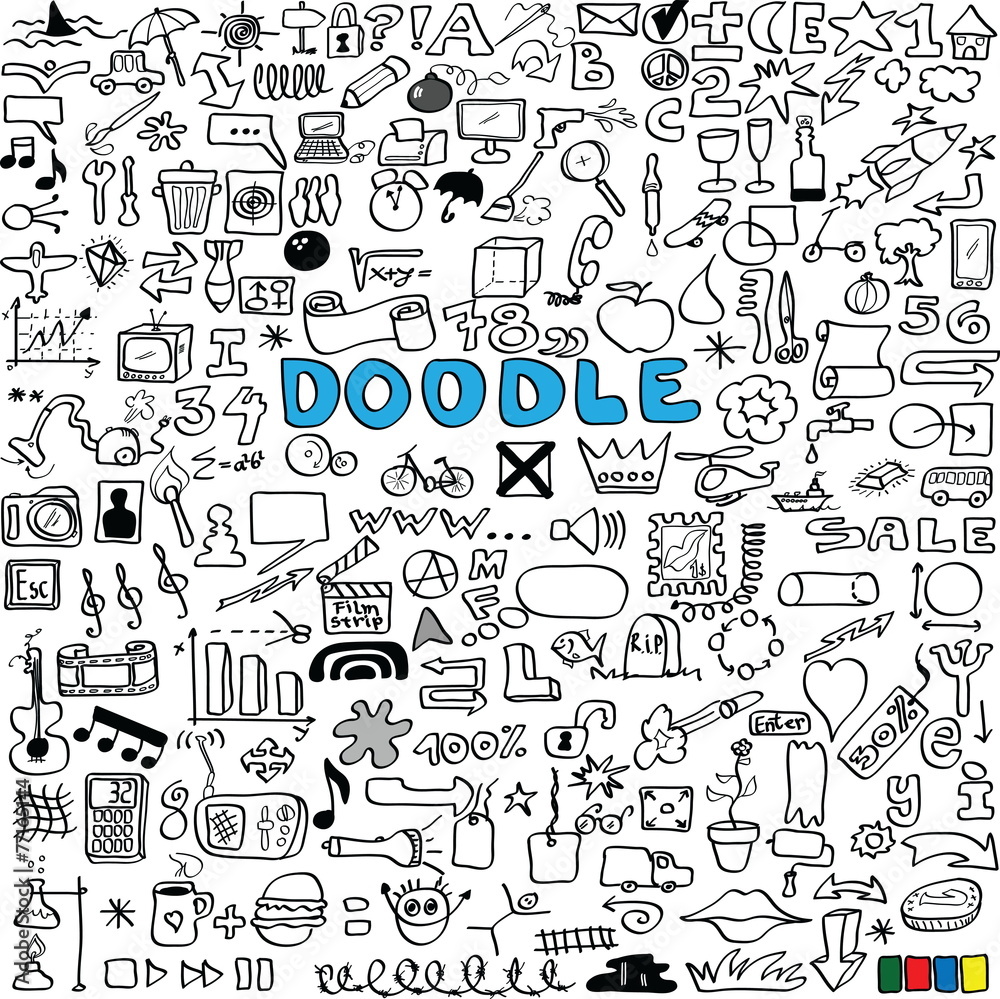 doodle big set of business, social, technology, school, icon doodle big set of business, social, technology, school, icon