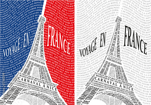 Poster with a picture of the Eiffel Tower.