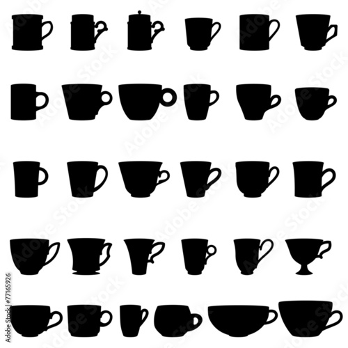 Coffee silhouettes. Cups