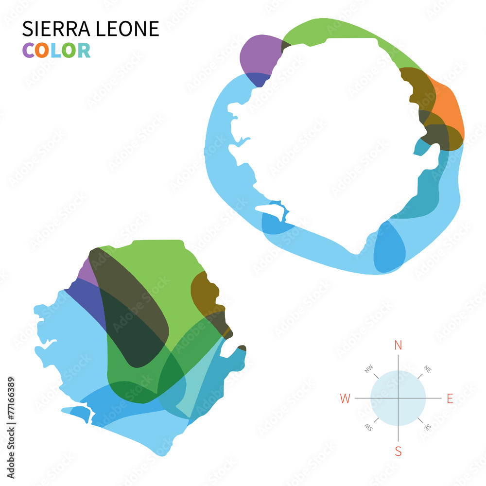 Abstract vector color map of Sierra Leone Stock Vector | Adobe Stock