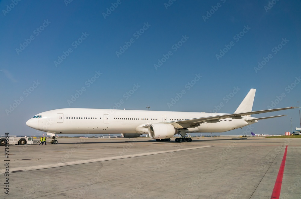 White plane in airport