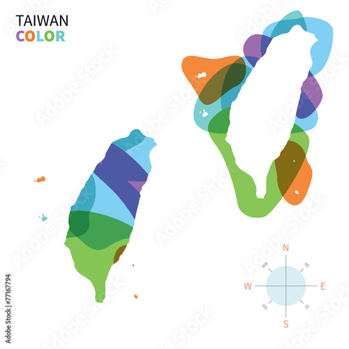 Abstract vector color map of Taiwan