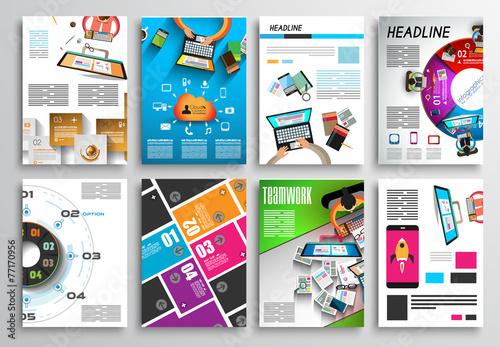 Set of Flyer Design, Infographics. Brochure Designs, Technology