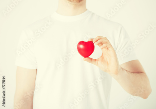 man hands with heart