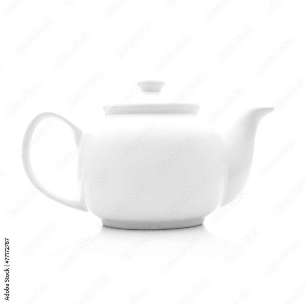 White Teapot on a White Background